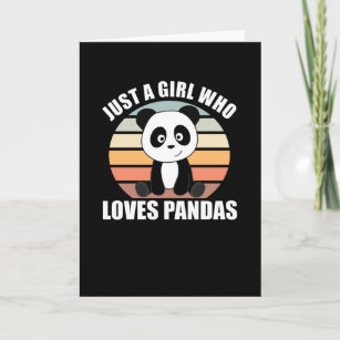 かわいい動物の女の子パンダを愛しているだけの女の子 カード
