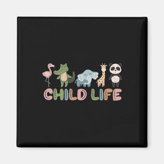 かわいい動物の子どものライフスペシャリスト遊のセラピーPed マグネット (正面)