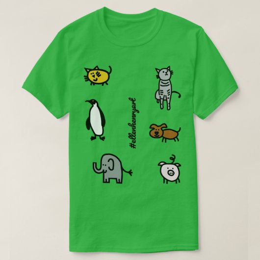 かわいい動物の子のようなステッカーパック Tシャツ (デザイン正面)