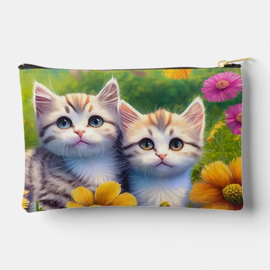 かわいい動物の子パーソナライズされた名 アクセサリーポーチ (裏面)