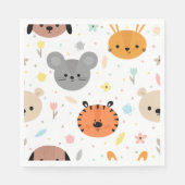 かわいい動物の子供のパーティー スタンダードランチョンナプキン (正面)