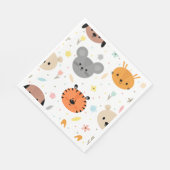かわいい動物の子供のパーティー スタンダードランチョンナプキン (角)