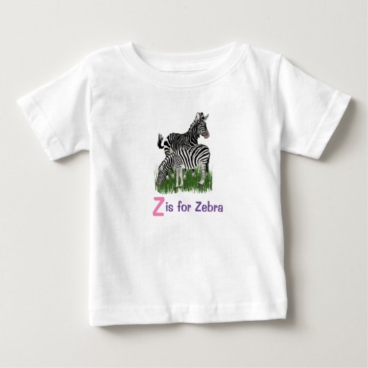 かわいい動物の少女ゼブラ ベビーTシャツ (正面)
