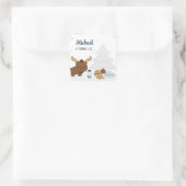 かわいい動物の山の冬のシール スクエアシール (バッグ)