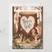 かわいい動物の性別公開パーティの招待状 招待状 (正面)