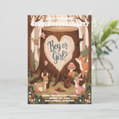 かわいい動物の性別公開パーティの招待状 招待状 (スタンド正面)