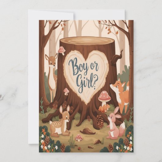 かわいい動物の性別公開パーティの招待状 招待状 (裏面)