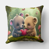 かわいい動物の愛の装飾用クッション クッション (裏面)