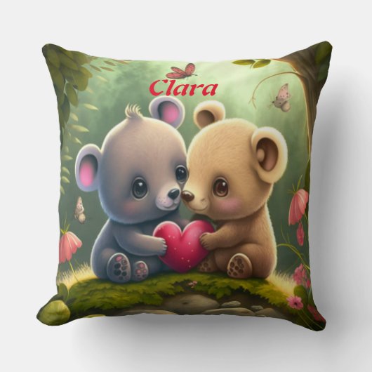 かわいい動物の愛の装飾用クッション クッション (正面)