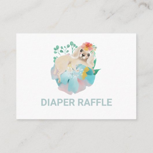 *~*かわいい動物の手紙ベビーおむつラッフル エンクロージャーカード (裏面)