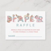 *~*かわいい動物の手紙ベビーおむつラッフル エンクロージャーカード (正面)