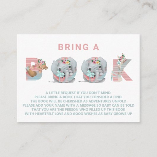 *~*かわいい動物の手紙ベビーが本を持ってくる エンクロージャーカード (正面)