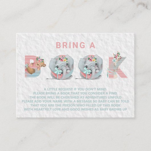 *~*かわいい動物の手紙ベビーが本を持ってくる エンクロージャーカード (正面)