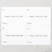 かわいい動物の教室バレンタインデーのカード (裏面)