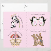 かわいい動物の教室バレンタインデーのカード (正面/裏面)