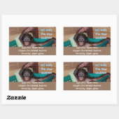 かわいい動物の新しい住所ラベル 長方形シール (シート)