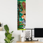 かわいい動物の森の成長図 ポスター (ホームオフィス)