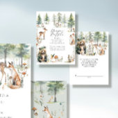 かわいい動物の森の森の木の国のクマおむつラッフル エンクロージャーカード