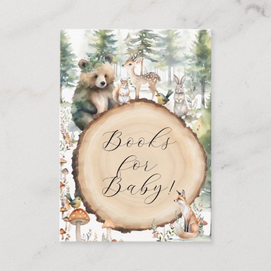 かわいい動物の森の森の森クマの本ベビー エンクロージャーカード (正面)