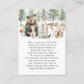 かわいい動物の森ウッドランドベアイベントチケット エンクロージャーカード (裏面)