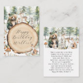 かわいい動物の森ウッドランドベアイベントチケット エンクロージャーカード (正面/裏面)