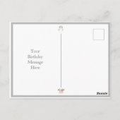 かわいい動物の水彩タイポグラフィ誕生日 ポストカード (裏面)