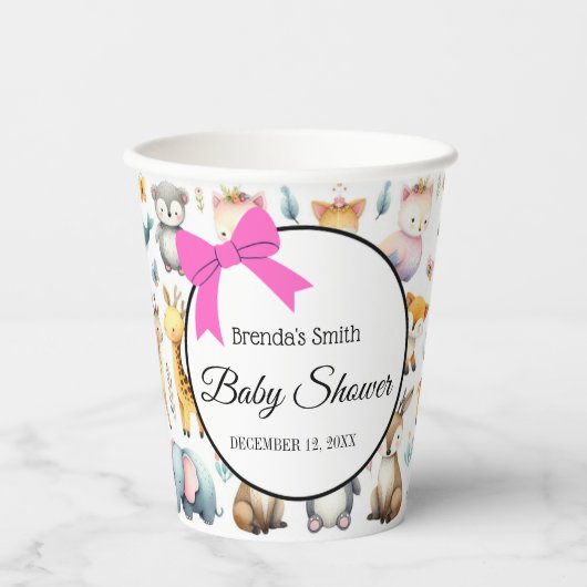 かわいい動物の水色のドードル紙カップ 紙コップ (正面)