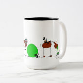 かわいい動物の漫画のマグ ツートーンマグカップ (正面右)