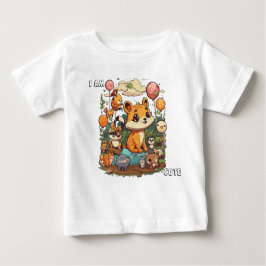 かわいい動物の漫画の新しいデザイン私は可愛い ベビーTシャツ