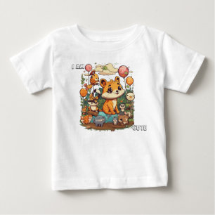 かわいい動物の漫画の新しいデザイン私は可愛い ベビーTシャツ