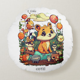 かわいい動物の漫画の新しいデザイン私は可愛い ラウンドクッション