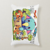 かわいい動物の漫画イラストレーションかわいい アクセントクッション (正面(垂直))