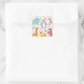 かわいい動物の漫画 スクエアシール (バッグ)