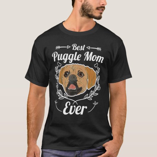 かわいい動物の犬の品種パグ、最高のパグルママ Tシャツ (正面)