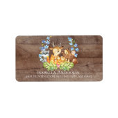 かわいい動物の男の子ベビーシャワー住所 シール (正面)