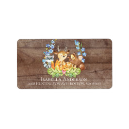 かわいい動物の男の子ベビーシャワー住所 シール