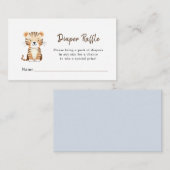 かわいい動物の男の赤ちゃんシャワーおむつラッフル エンクロージャーカード (正面/裏面)