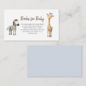 かわいい動物の男の赤ちゃんシャワーブックリクエスト エンクロージャーカード (正面/裏面)