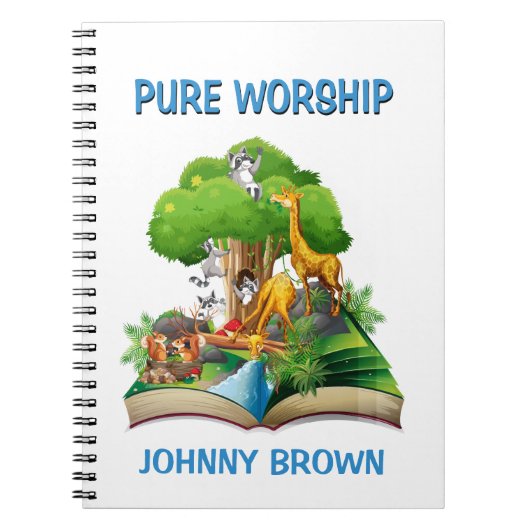 かわいい動物の純粋な礼拝ノート ノートブック (正面)