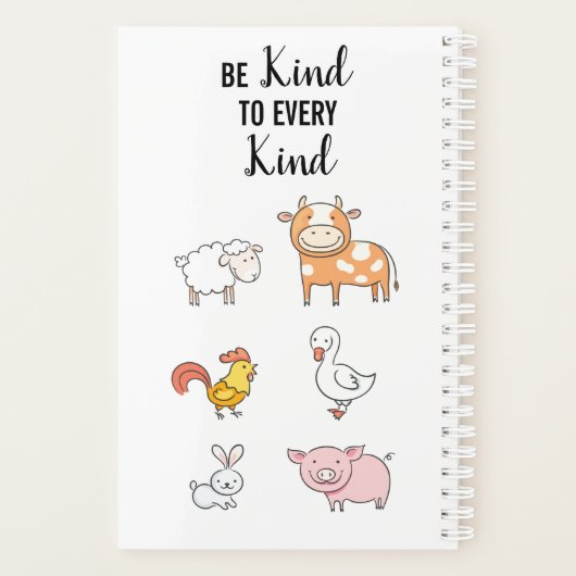 かわいい動物の絵のVeganプランナー プランナー手帳 (裏面)