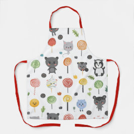 かわいい動物の継ぎ目のないパターン エプロン