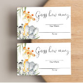 かわいい動物の緑をサファリ何枚か推測 エンクロージャーカード