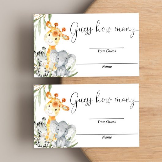 かわいい動物の緑をサファリ何枚か推測 エンクロージャーカード