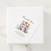 かわいい動物の虎が白い赤ちゃんシャワーを星 フェイバータグ (インサイチュ)