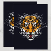 かわいい動物の虎 | バスタブの壁 (正面/裏面)