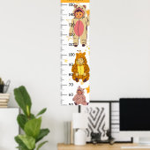 かわいい動物の衣装を作る成長表 ポスター (ホームオフィス)