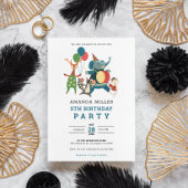 かわいい動物の誕生日パーティー音楽バ子供へンド セーブザデート