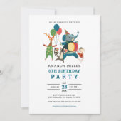 かわいい動物の誕生日パーティー音楽バ子供へンド セーブザデート (正面)