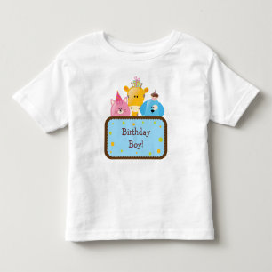 かわいい動物の誕生日少年カスタマイズ可能 トドラーTシャツ