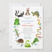 かわいい動物の誕生日招待状 – 動物ショー 招待状 (正面)